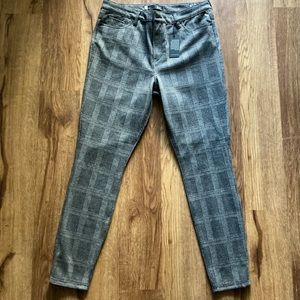 Kut From The Kloth Grey Plaid Skinny Pants Size 12